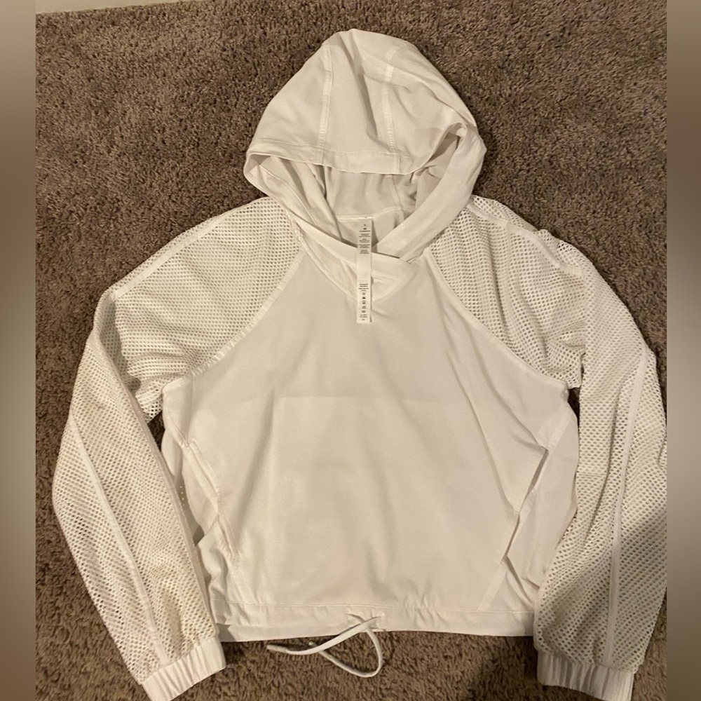 Lulu Lemon White crop hoodie